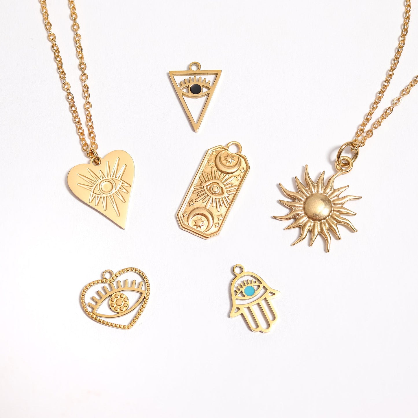 18K Gold PVD Stainless Steel Mystic Sun Charm / PDL0116