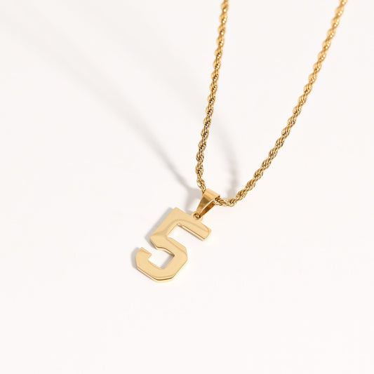 18K Gold PVD Stainless Steel Sport Number Pendant / PDS0002