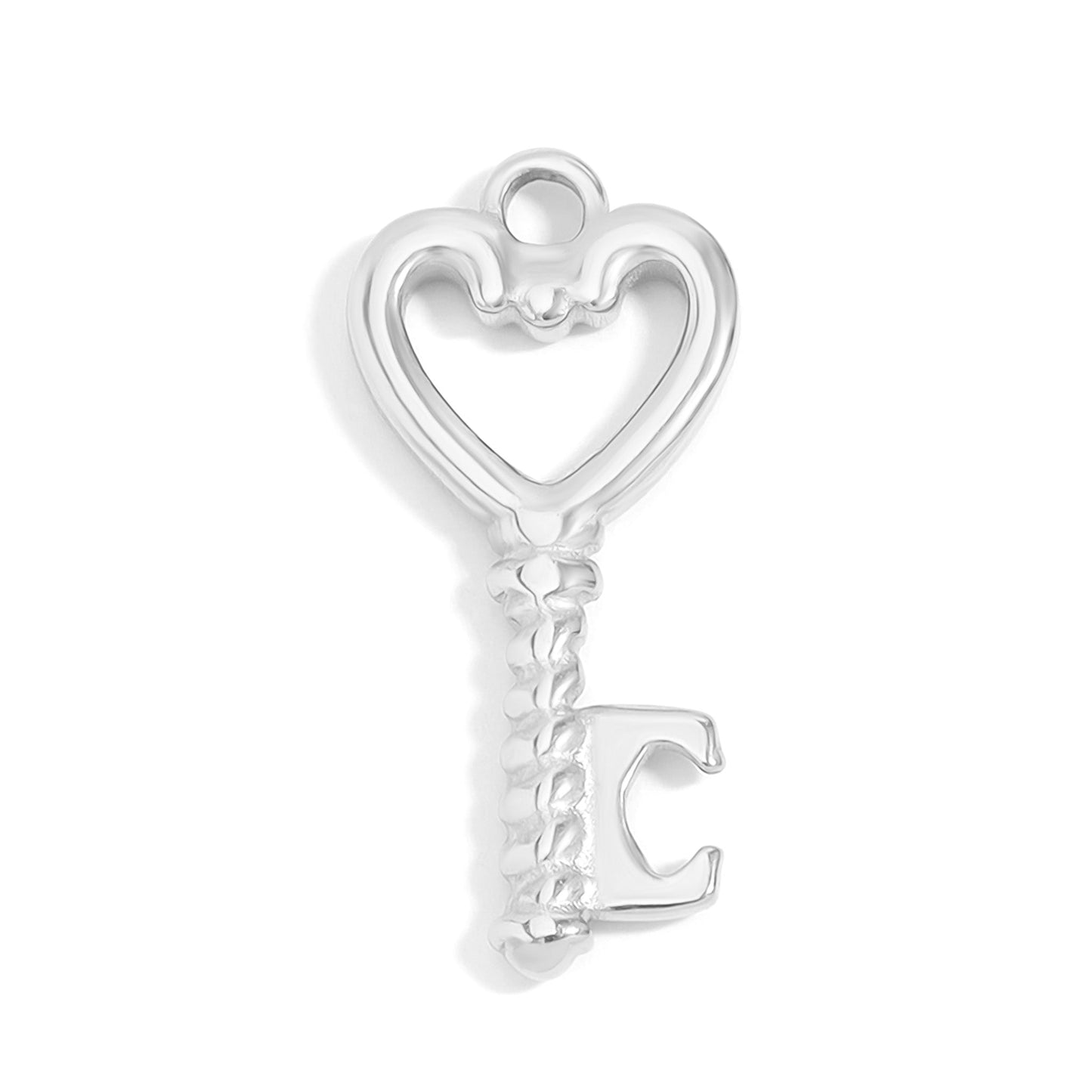 18K Gold PVD Stainless Steel Heart Key Charm / PDL0110
