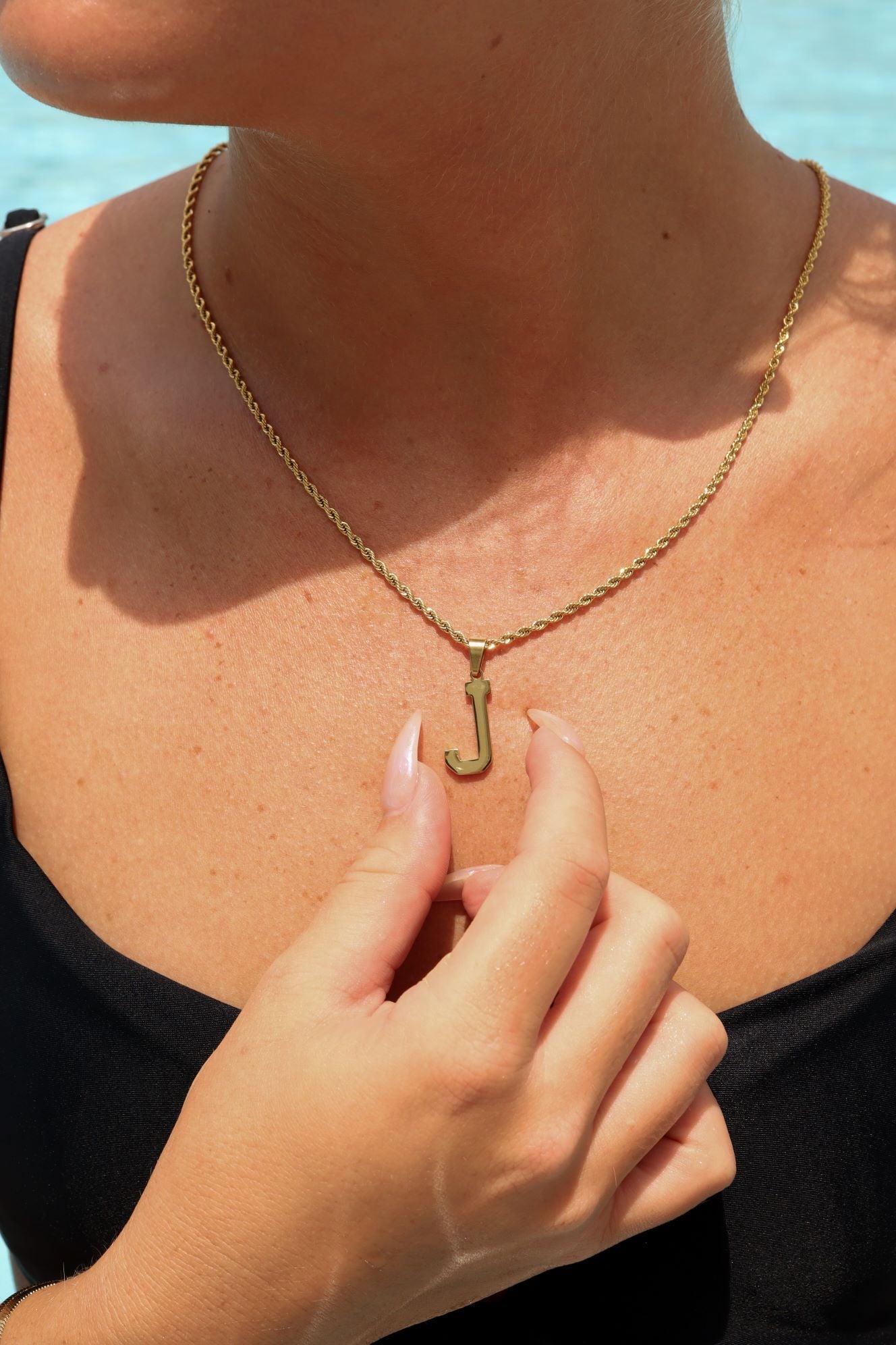 18K Gold PVD Stainless Steel Sports Letter Pendant / PDS0004