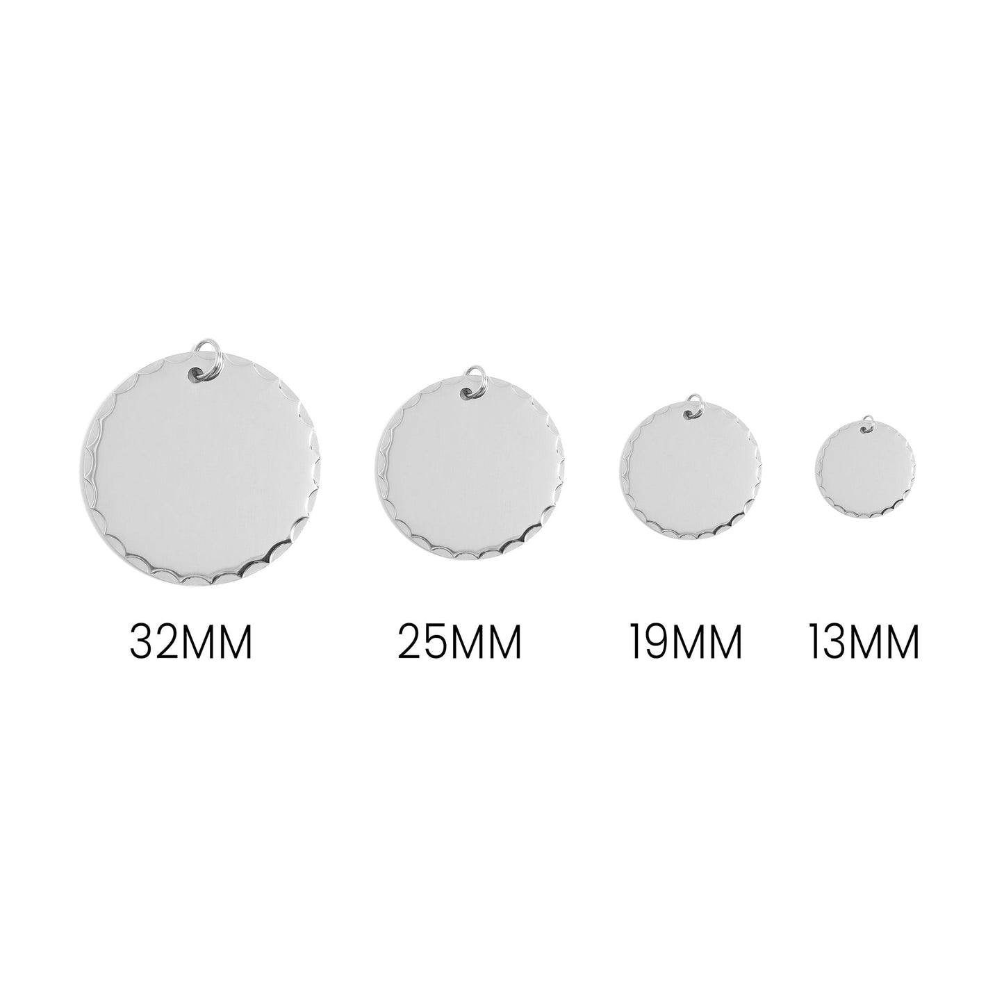 18K Gold PVD Stainless Steel Grooved Round Pendant / SBB0071