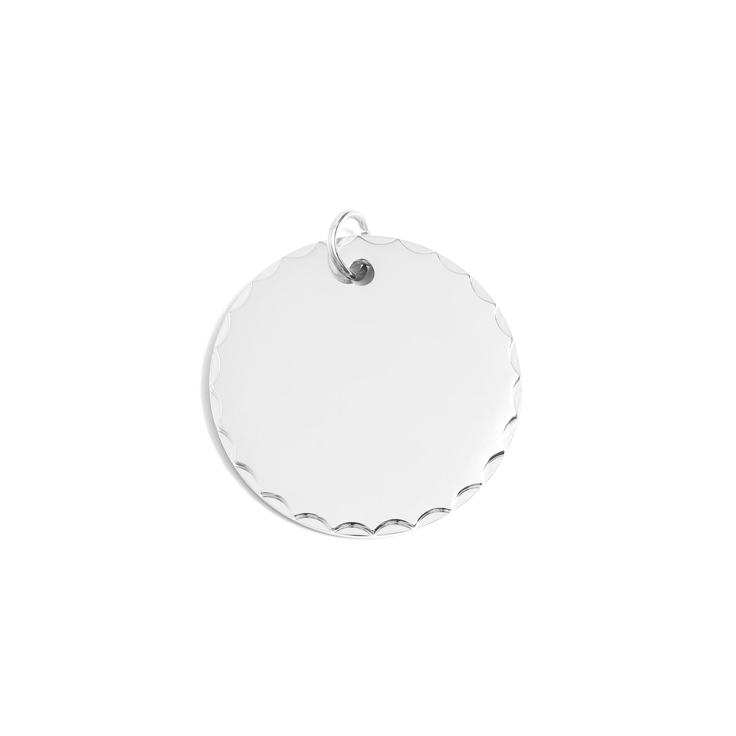 18K Gold PVD Stainless Steel Grooved Round Pendant / SBB0071