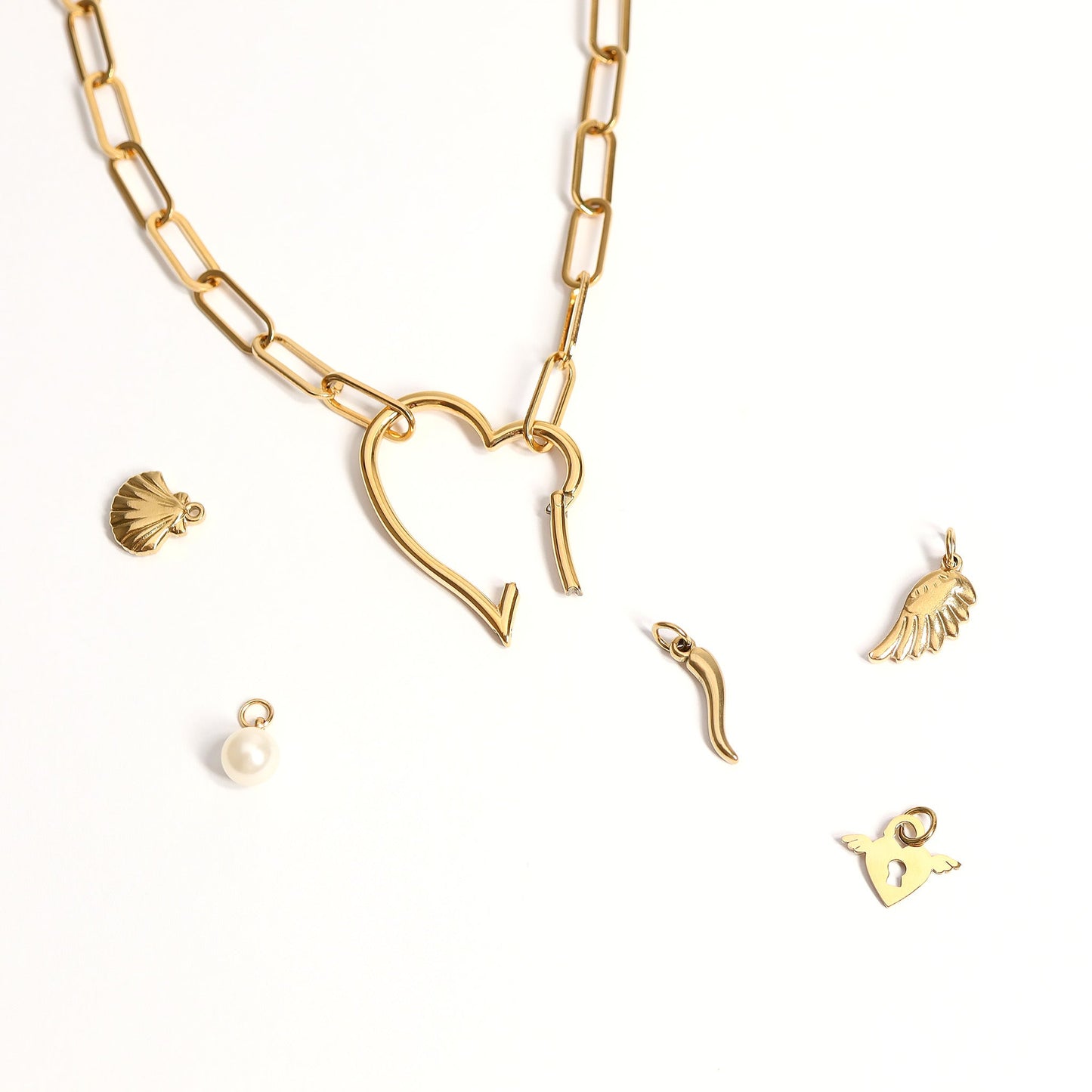 18K Gold PVD Stainless Steel Italian Horn Charm / PDL0104