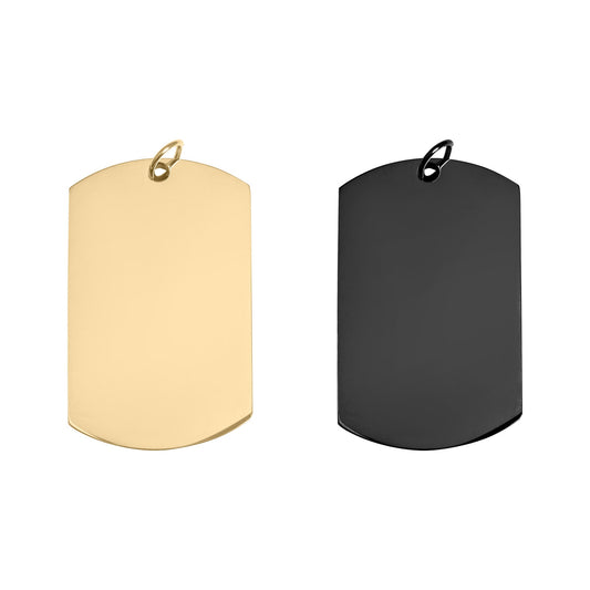 18K Gold PVD Stainless Steel Engravable Dog Tag Pendant / PDC280